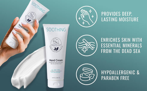 Natural Elephant Soothing Hand Cream - With Dead Sea Minerals, 3.4 fl oz (100ml)