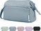 Narwey Large Women Makeup Bag, Wide-open Travel Cosmetic Organizer, Toiletry Bag for Cosmetics, Greyish Blue