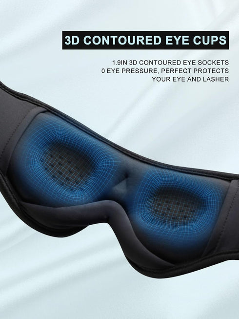 LC-dolida Sleep Headphones, 3D Bluetooth Wireless Music Eye Mask, Ultra-Thin Stereo Speakers for Sleeping