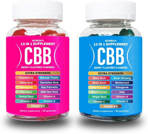Curvy Body Bears CBB Womens Multivitamin Gummies Top & Peach Support Combo