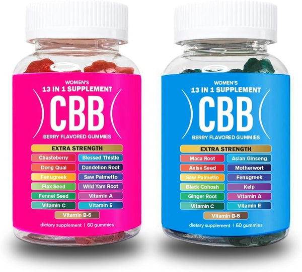 Curvy Body Bears CBB Womens Multivitamin Gummies Top & Peach Support Combo