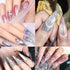 MIZHSE 10ml*6 Colors Cat Eye Gel Nail Polish - Glitter Pink Gold Sparkle Set with Universal Silver Cat Eye Gel