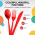 100 Pcs Heavy Duty Red Plastic Disposable Spoons - Red Disposable Cutlery, Flatware, Silverware for Parties, Weddings