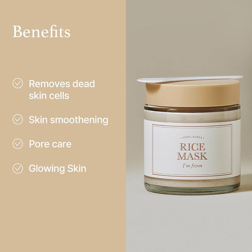 I'm from Rice Mask 3.88 Oz, Gentle Exfoliating Wash Off Facial Mask for Dull Skin, Pore Clearing & Radiant Moisturizing