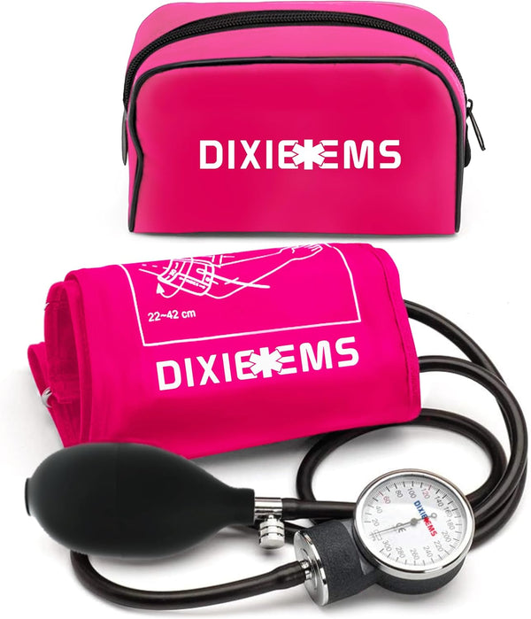 Dixie EMS Deluxe Aneroid Sphygmomanometer Blood Pressure D-ring Cuff in Pink