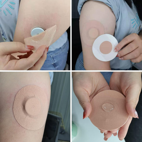 HONYOU 25Pack Libre Sensor Covers, Beige Waterproof Latex-Free Freestyle Lingo Overpatches for Libre 1/2/3 Plus CGM