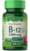 Nature's Truth B12 Vitamin | 60 Sublingual Tablets | 2500 mcg | Vegetarian, Non-GMO, Gluten Free
