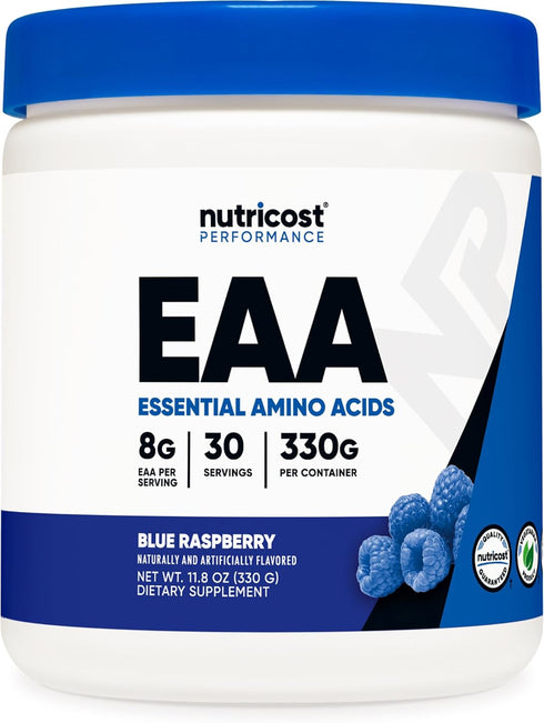 Nutricost EAA Powder, 30 Servings (Blue Raspberry) - Essential Amino Acids, Non-GMO, Gluten Free