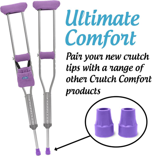 Crutch Comfort by Top Glides: Steel-Reinforced 7/8" Crutch Tips - 1 Pair