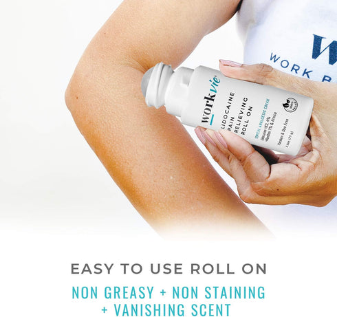 Lidocaine Roll On Pain Relief Cream 2pk - Maximum Strength with Arnica, Menthol & Aloe Vera for Muscles & Joints