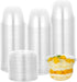 KKONHII 100 Pack Disposable Dessert Cups, Stackable Clear Plastic Cups with Lids, Mini