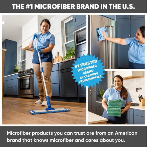 Microfiber Wholesale 18 Inch Microfiber Mop Pads, Machine Washable, Reusable, Replacement Wet Mop Heads (3 Pack)