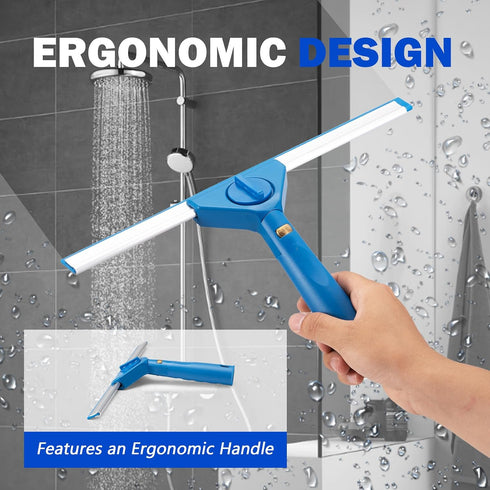 Neeklinny 13.5" 7" Multi-Purpose Window Squeegee with Handle, Rotating Window Cleaner for Glass, Shower Door, Car