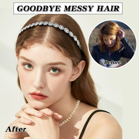 Yeshan Teeth Comb Headbands for Women, Pack of 4 with Rhinestone and Crystal Beaded Plastic Hairbands