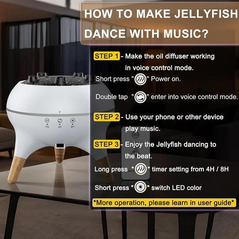 Mor bou 7 2 10ml Morbou Essential Oil Diffuser Jellyfish Mist Dancing with Music Aromatherapy, Colorful Lights Hotel