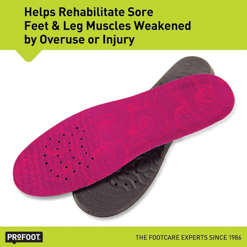 PROFOOT Stress Relief Insoles for Women, Lightweight Foam Shoe Inserts, Sizes 6-10, 1 Pair