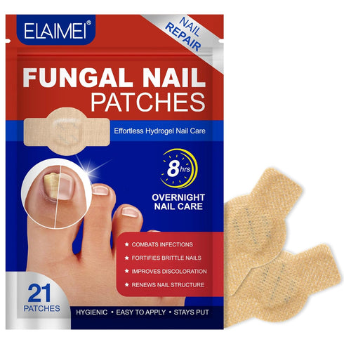 ISUNRISE Nail Repair Patches 21 Pcs, Toenail Treatment Extra Strength, 8-Hour Overnight Nail