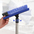 2 in 1 Floor Scrub Brush with 57.8" Long Handle, V-Shaped Corner Brush