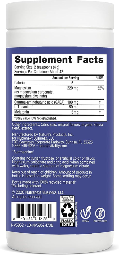 Natural Vitality Natural Calm CALMFUL SLEEP, Mixed Berry Flavor, 6 Ounces