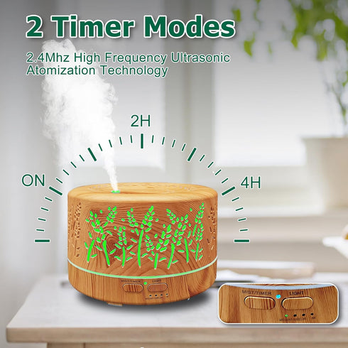 Room,600ml 7 3 Diffusers for Essential Oils Large Essential Oil Diffusers for Home,Waterless Auto Off Colors Changed