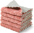 kimteny Cleaning Cloths Kitchen Towels Microfiber Washcloths Lint Free Dish Cloth, Pack of 5 (10"x10", Pink-Grey)