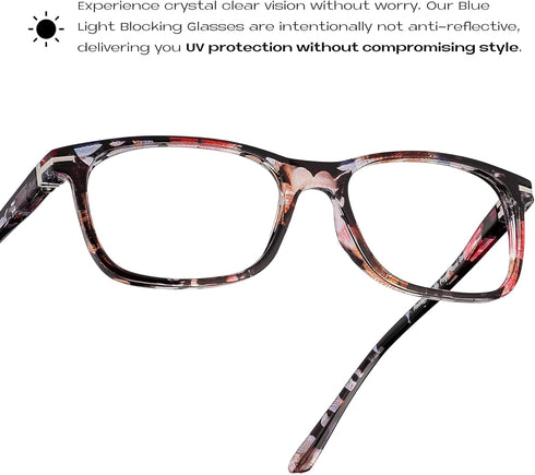 Readerest Blue Light Blocking Glasses, Thin Reflective Lens, Anti-Glare Computer Eyeglasses for Eye Strain Relief, UV