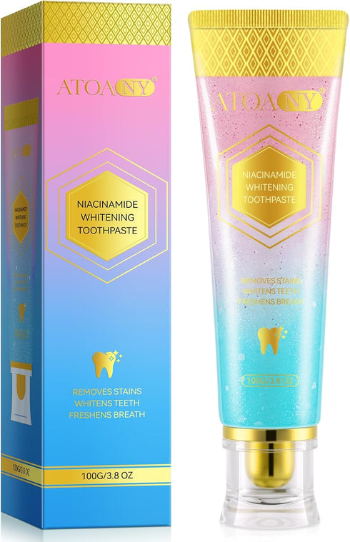 JWBVCTCR Niacinamide Whitening Toothpaste Niacinamide Toothpaste Whitening, Improves Gum Health Fresh Breath Fluoride-Free