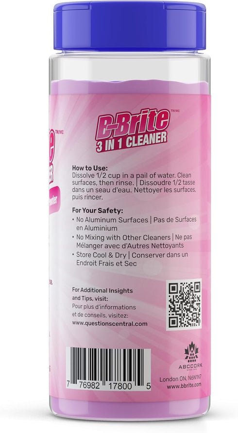 3 in 1 All Purpose Cleaner - Bleaches, Cleans, Deodorizes - Multi-Surface Cleaner for Kitchen, Bathroom, Floor
