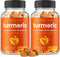 Turmeric Gummies with Ginger & Black Pepper Extract, 120 Gummies (2-Pack of 60), Vegan Natural Curcumin Support
