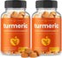 Turmeric Gummies with Ginger & Black Pepper Extract, 120 Gummies (2-Pack of 60), Vegan Natural Curcumin Support