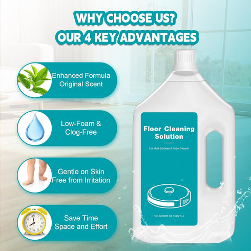 QKLYXEN 82 OZ/2.4 FL L Original Scented Floor Cleaning Solution Compatible with Dreame Cleaning Solution, Pet-friendly