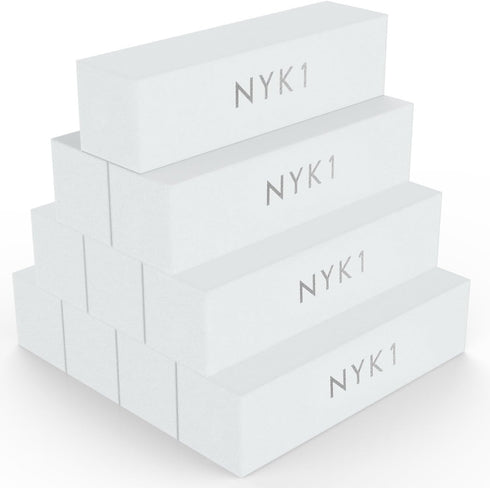 White Nail Buffer Sanding Block, Pack of 10, Professional Salon Quality Grit for Nails