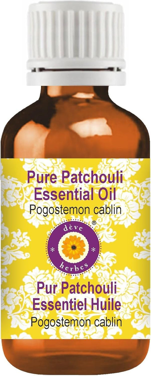 Deve Herbes Pure Patchouli Essential Oil, 100% Therapeutic Grade Steam Distilled, 15ml (0.50 oz)