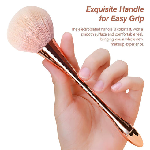 Super Large Mineral Powder Brush Set - 2 Pcs Bronzer Kabuki Makeup Brush & Soft Fluffy Foundation Brush