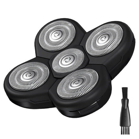Shaver Replacement Blades for Head Shaver Kit, 5 Blades for Bald Men Freedom Shaving, with Cleaning Brush