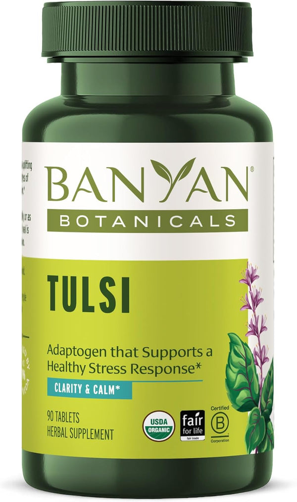 Banyan Botanicals Tulsi (Holy Basil) Organic Lung and Respiratory Health Supplement, 90 Tablets, Non-GMO Vegan