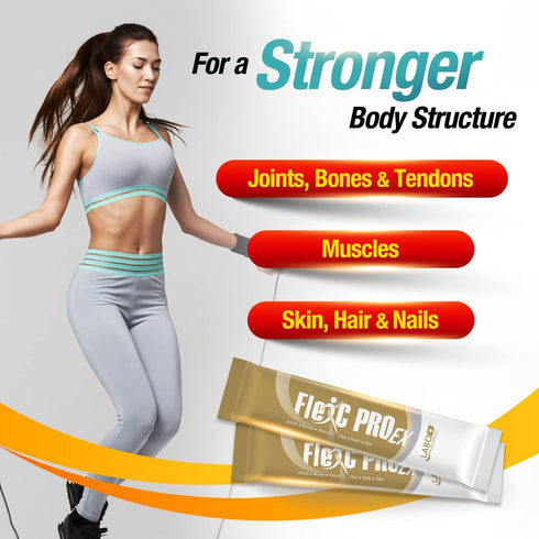 LABO Nutrition FlexC PRO EX - Full Spectrum Collagen Types I, II, III, V & X for Hair, Skin, Nails, Joints
