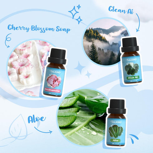 SALKING Clean Fragrance Oils, Premium Essential Oil for Diffuser, Scented Oil Gift Set for Soap Candle Making