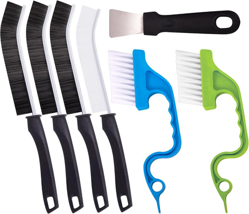 Crevice Cleaning Brush, Ginsco 7 Pcs Hard Bristle Cleaning Brush Kits, Multifunctional Hand Held Tools for Small Corners