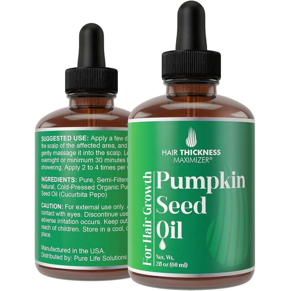 Pumpkin Seed Oil Serum for Hair Growth, Hydrates Thinning Hair for Healthier Scalp, Vegan 2oz for Women & Men