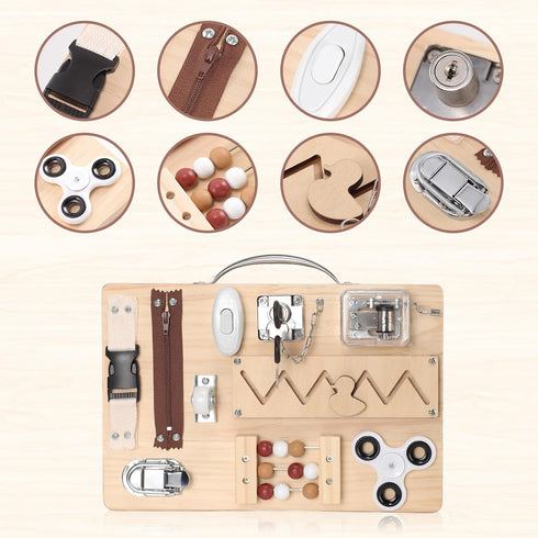 Lontcs Set,Fidget Dementia Activities for Seniors Busy Board and Fidget Blanket for Adults with Dementia Games