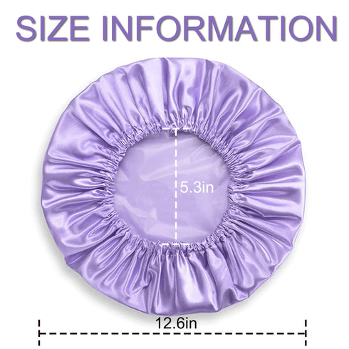 SMILCO 4 Pack Shower Caps, Double Waterproof Layers Reusable Bath Caps for Women Hair Protection