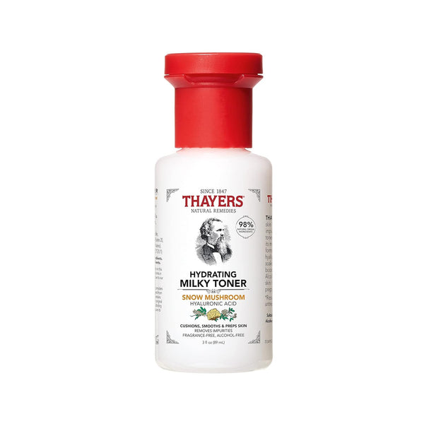 Thayers Milky Hydrating Face Toner, Snow Mushroom and Hyaluronic Acid, Gentle Alcohol-Free Skincare, 3 FL oz