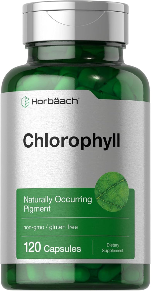 Horbaeach Chlorophyll Capsules - 120 Count Non-GMO and Gluten Free Supplement, Naturally-Occurring Pigment
