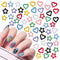 WOKOTO 100pcs Colorful 3D Resin Heart and Stars Nail Charms, Nail Jewels, Rhinestones, and Charms for Nail Art