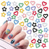 WOKOTO 100pcs Colorful 3D Resin Heart and Stars Nail Charms, Nail Jewels, Rhinestones, and Charms for Nail Art