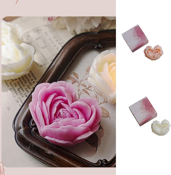 HUJIUTUO Soys Waxes Decorative Candle for Meditations Stress Relief Table Decorations Photo Props Rose Shape Scented