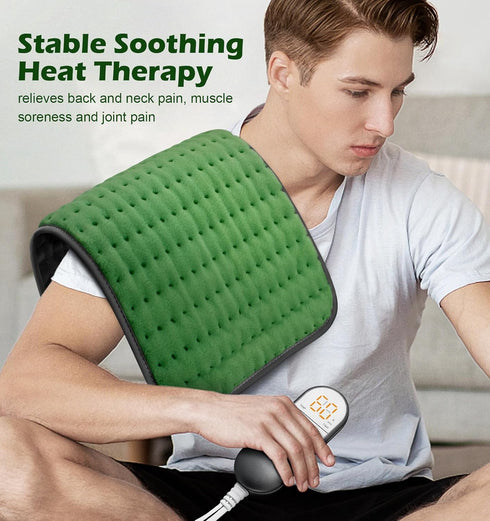 Heating Pad for Back Pain Relief, Extra Large 12"x24", Auto-Off, Machine Washable, Moist Dry Heat Options for Neck and