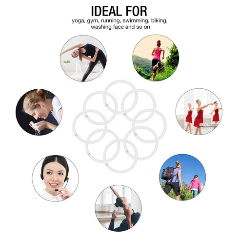 Hoyols 50 Count Ponytail Holders - No Metal Braided Hair Bands for Thick Fine Curly Hair, Elastic Thick Tie (White, 4mm)