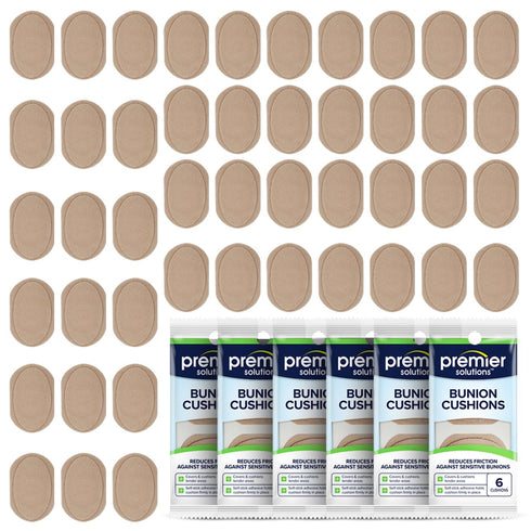 Bunion Pain Relief Pads - Moleskin Guards for Shoes, Self-Stick Adhesive, Reduces Friction, 36 Count (6 Packs of 6)